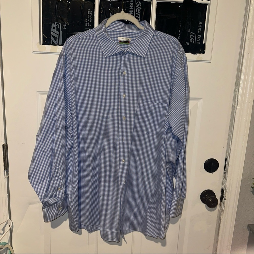 Van Heusen Blue Gingham Dress Shirt